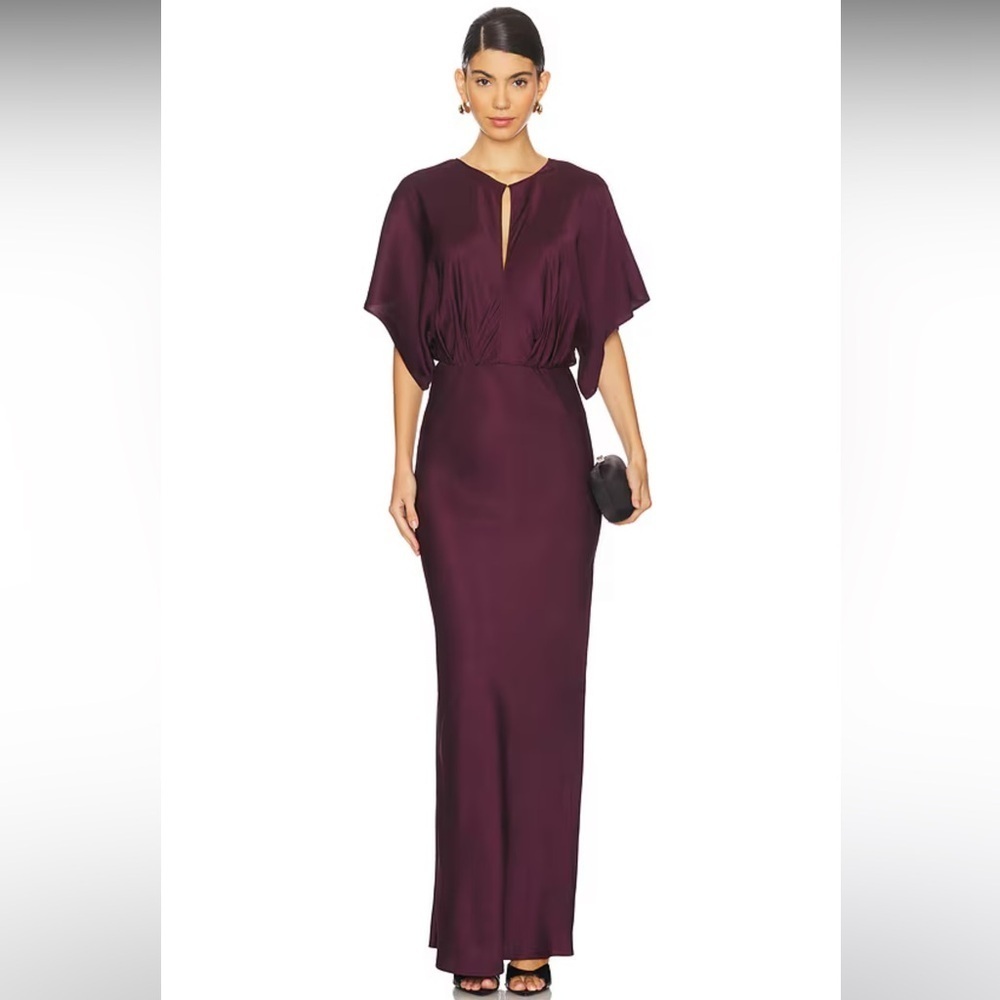 ASTR The Label | Angelle Dress In Wine Elegant Dolman Sleeve Maxi Dress